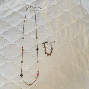 Colorful Beaded Necklace and Bracelet Set